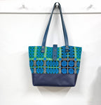 Leather & Welsh Wool Tote - Llyn Glas II