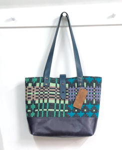 Leather & Welsh Wool Tote - Dusk