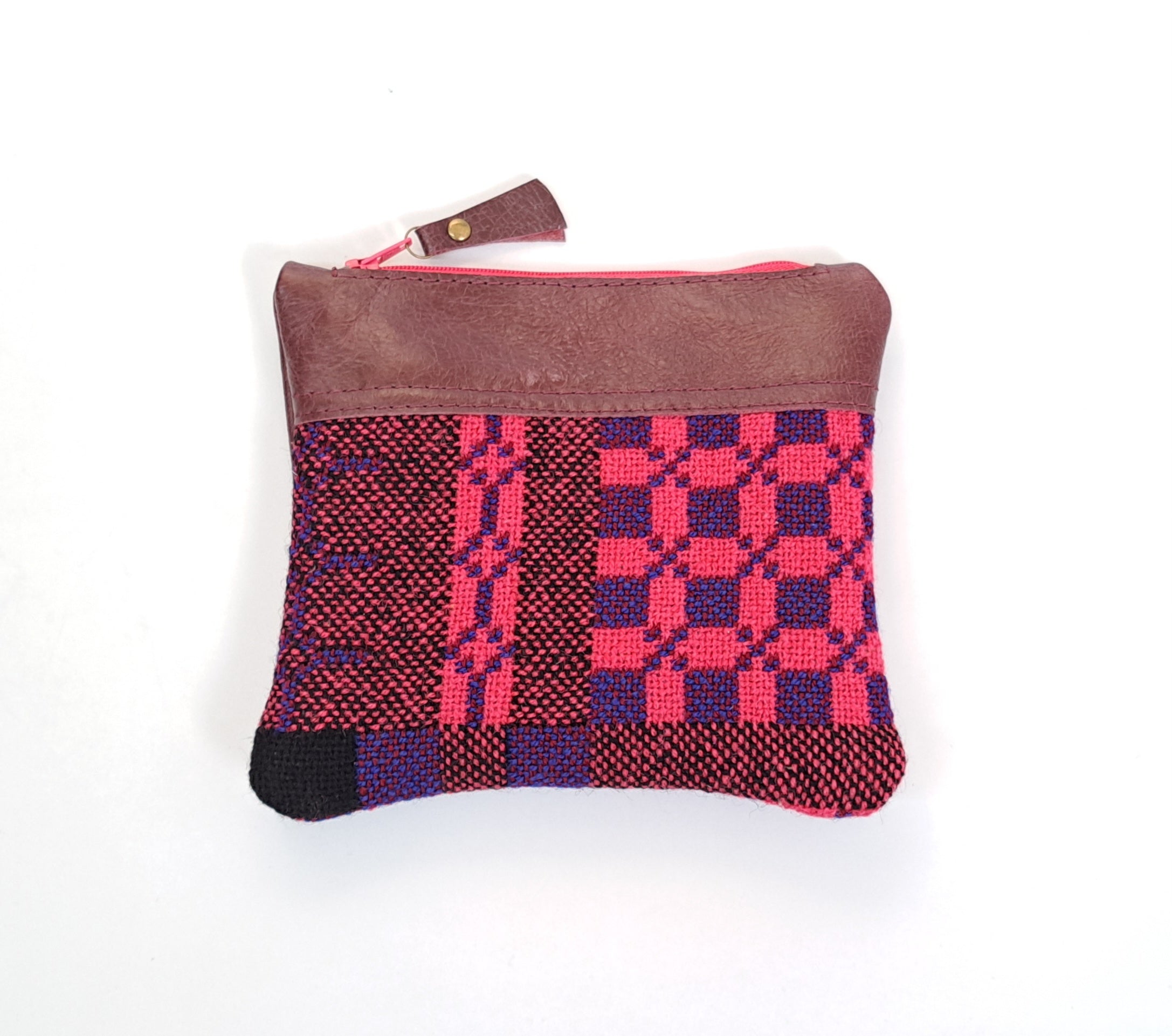 Leather & Welsh Wool Purse - Various colourways