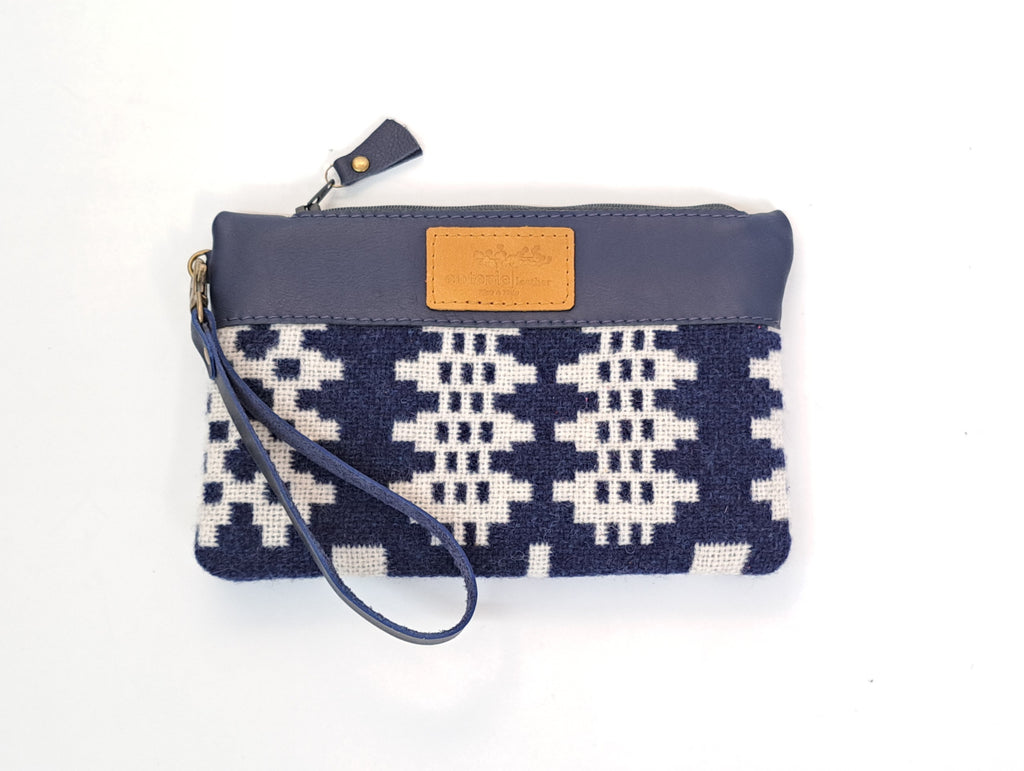 Leather & Welsh Wool Purse - Various colourways