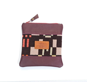 Leather & Welsh Wool Purse - Various colourways