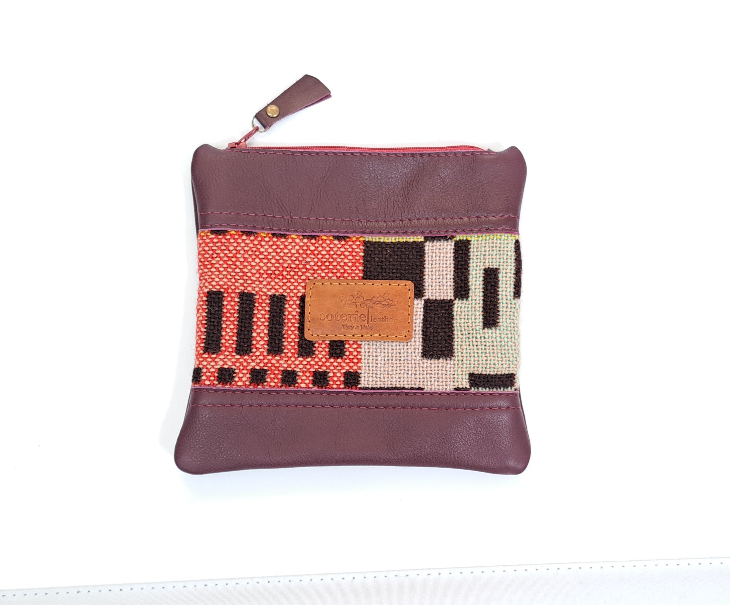 Leather & Welsh Wool Purse - Various colourways