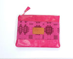 Leather & Welsh Wool Purse - Pinc