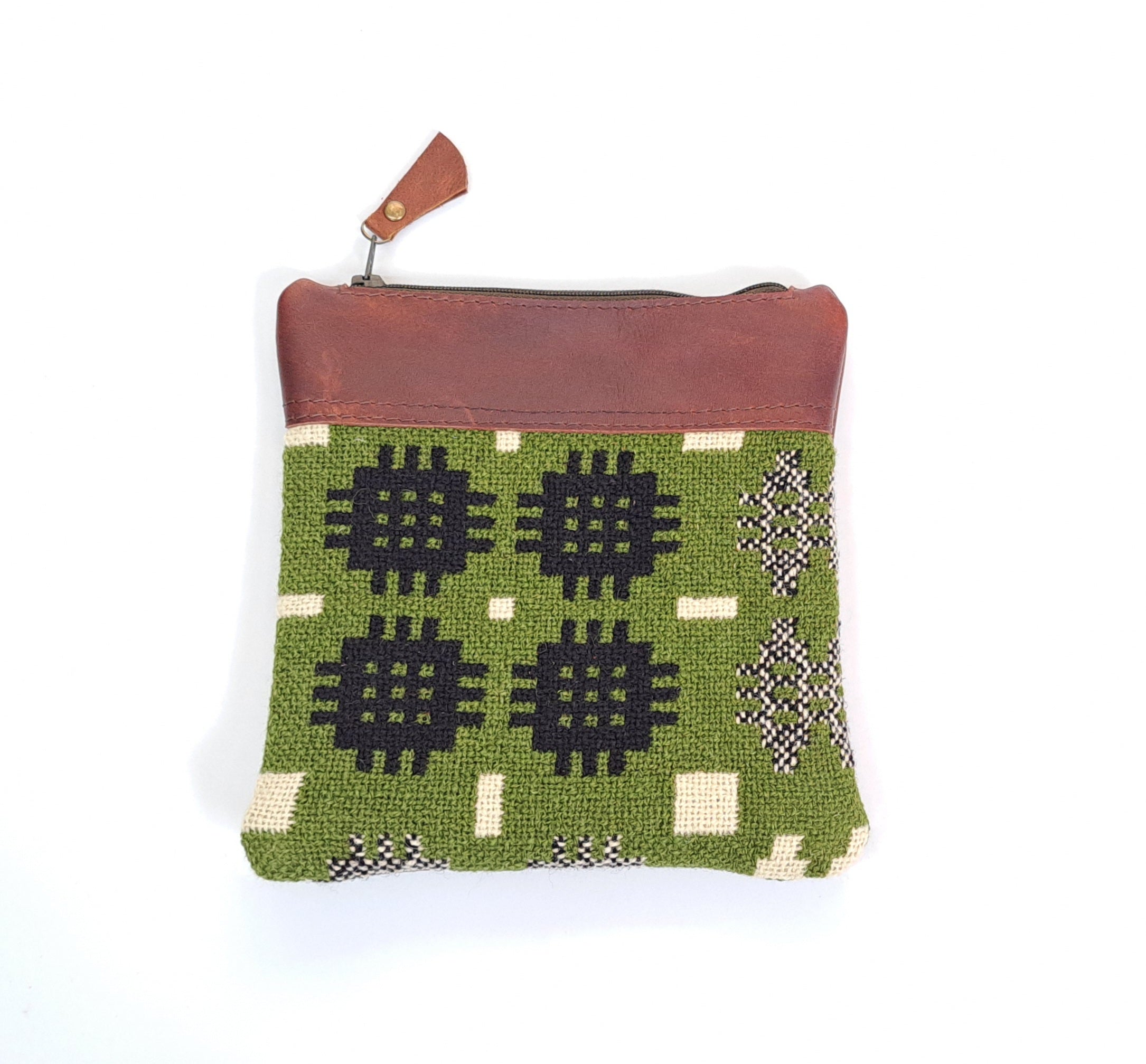 Leather & Welsh Wool Purse - Hydref