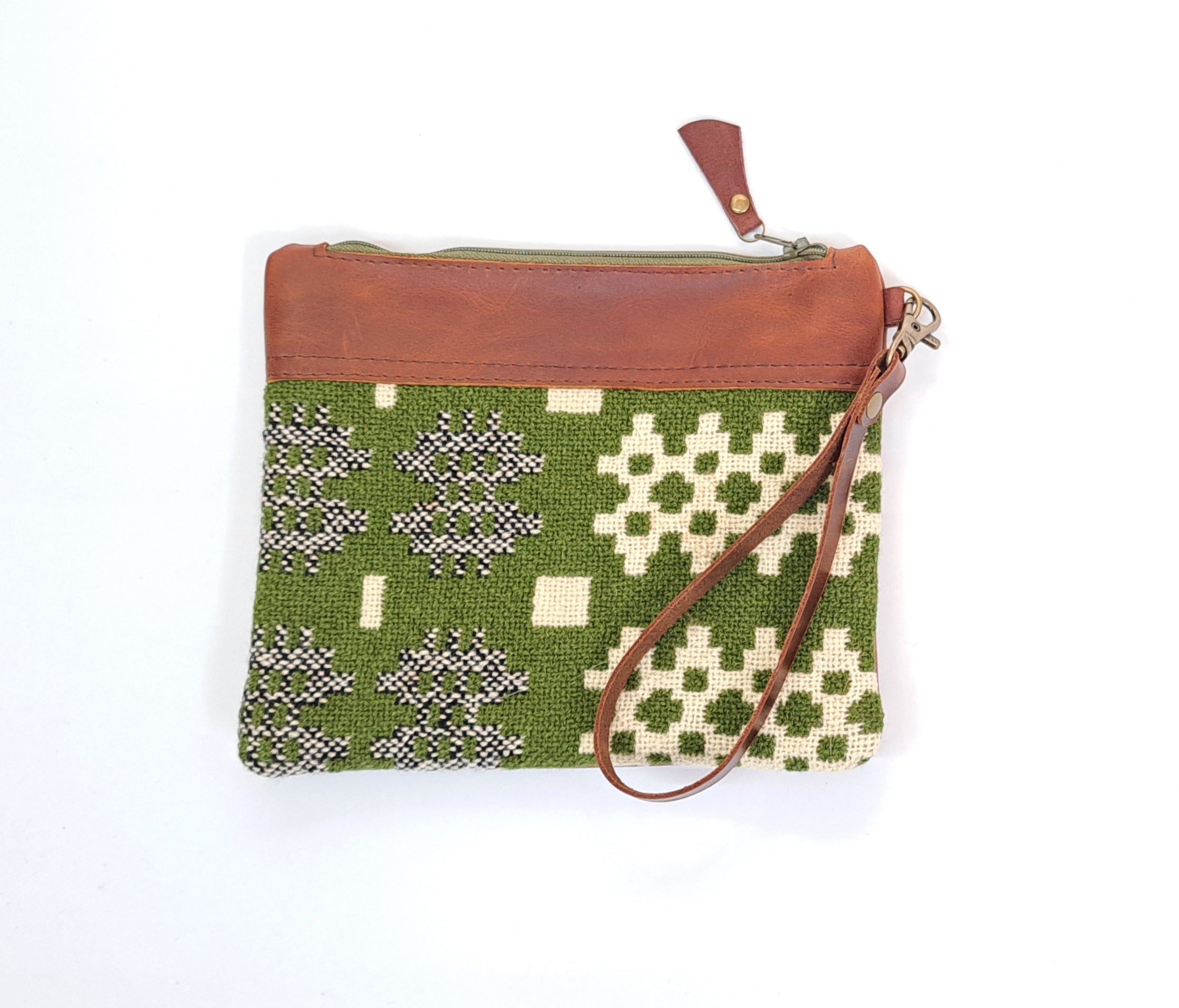 Leather & Welsh Wool Purse - Hydref