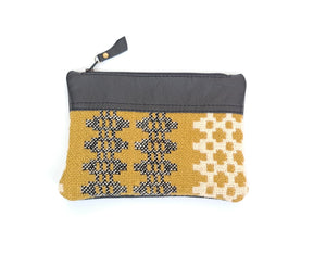 Leather & Welsh Wool Purse - Mustard