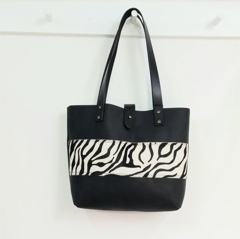 SALE - Wild Hide Mini Tote. Zebra