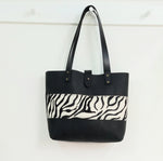 SALE - Wild Hide Mini Tote. Zebra