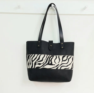 SALE - Wild Hide Mini Tote. Zebra