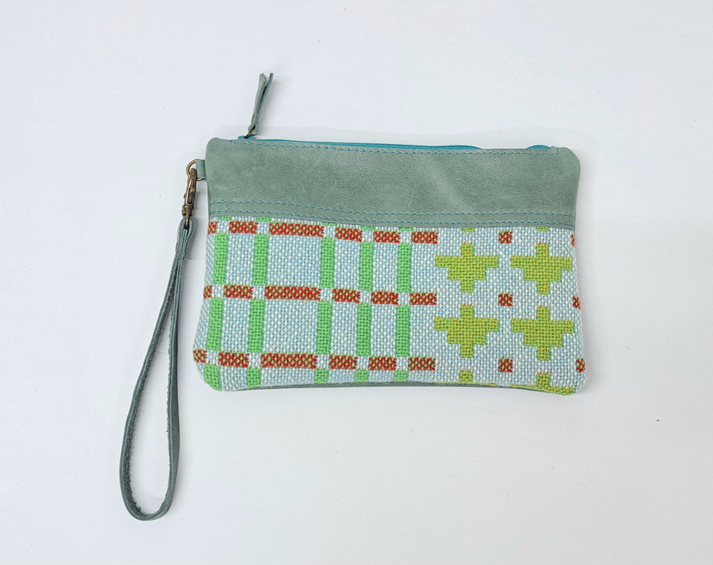 Leather & Welsh Wool Purse - Dwr