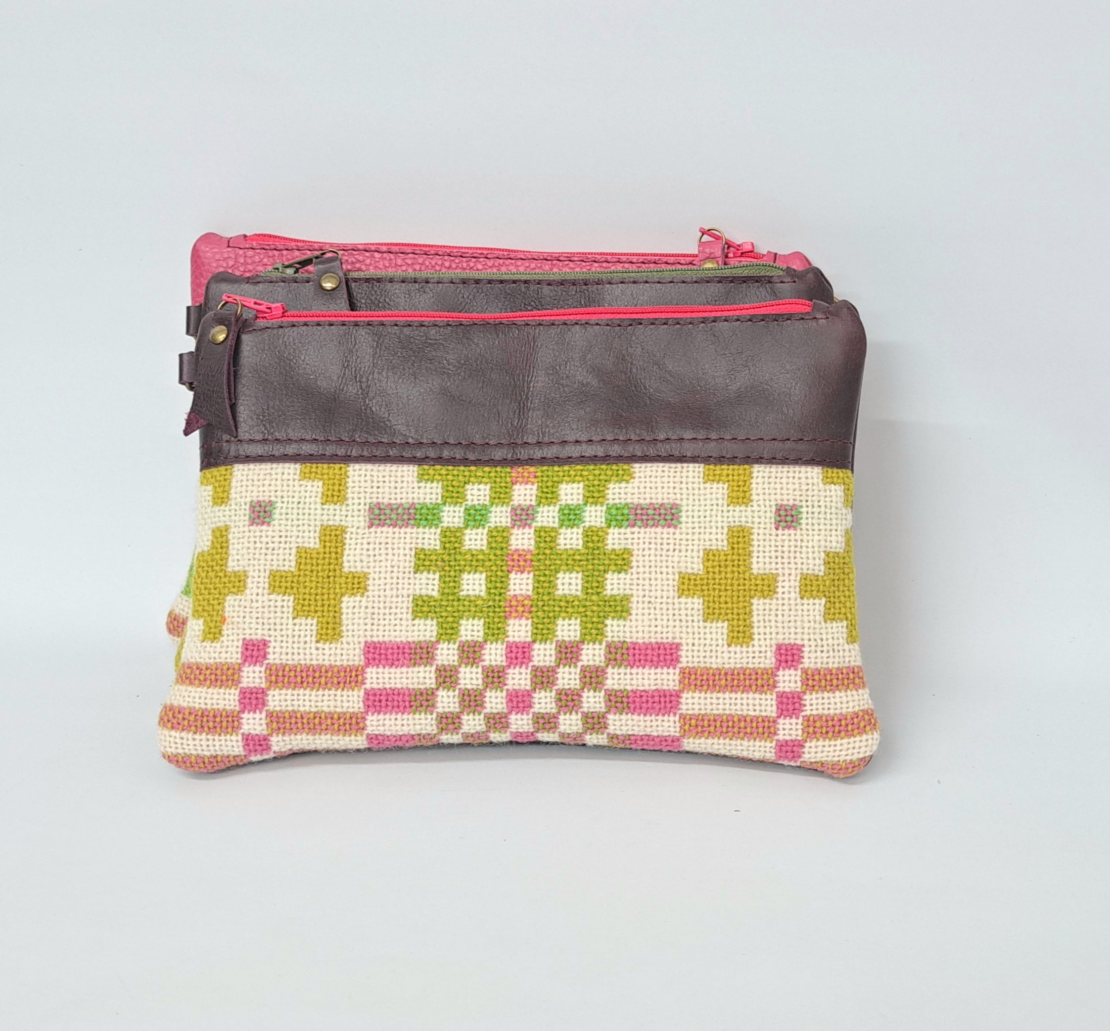 Leather & Welsh Wool Purse - Gwanwyn