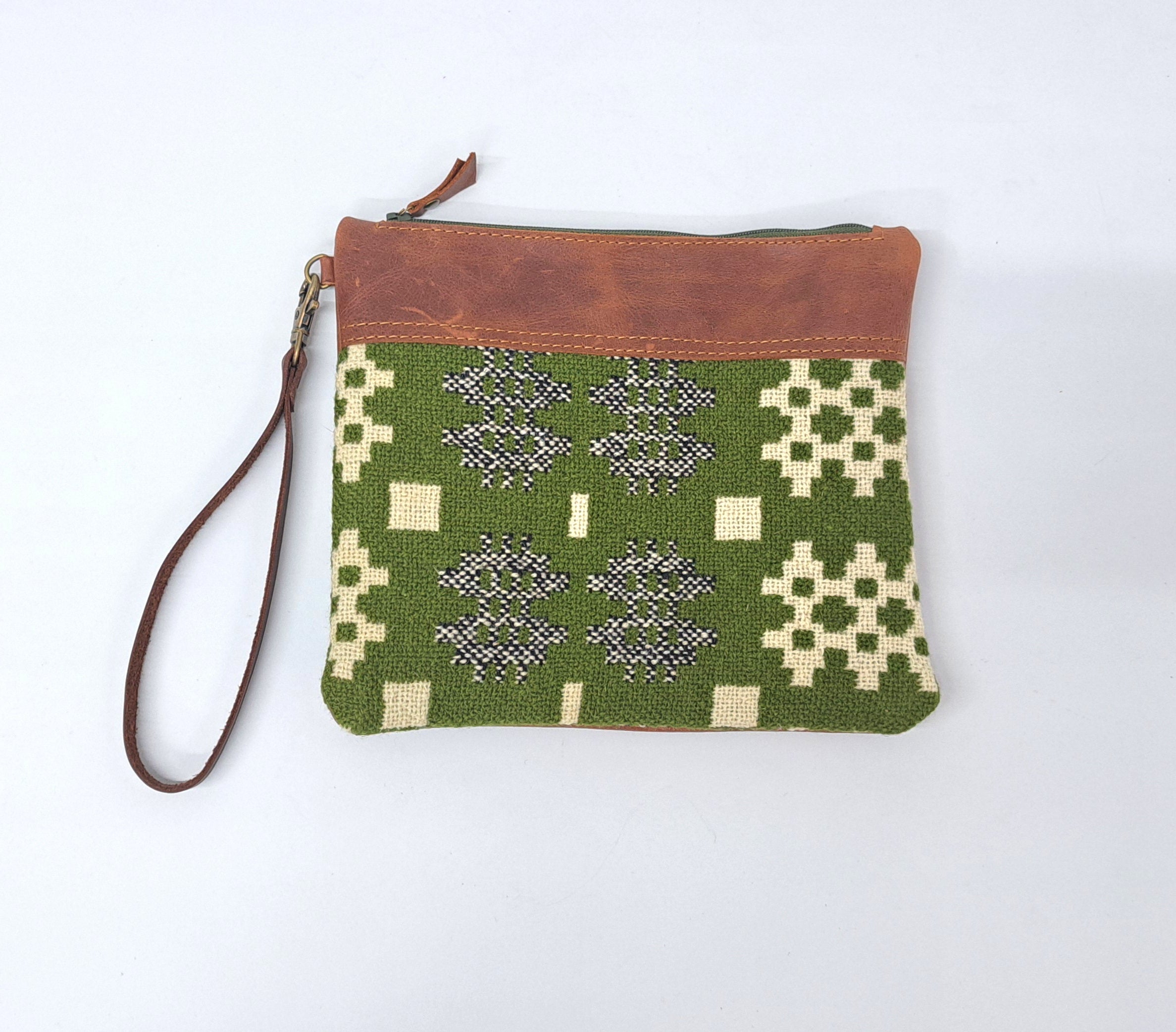 Leather & Welsh Wool Purse - Hydref