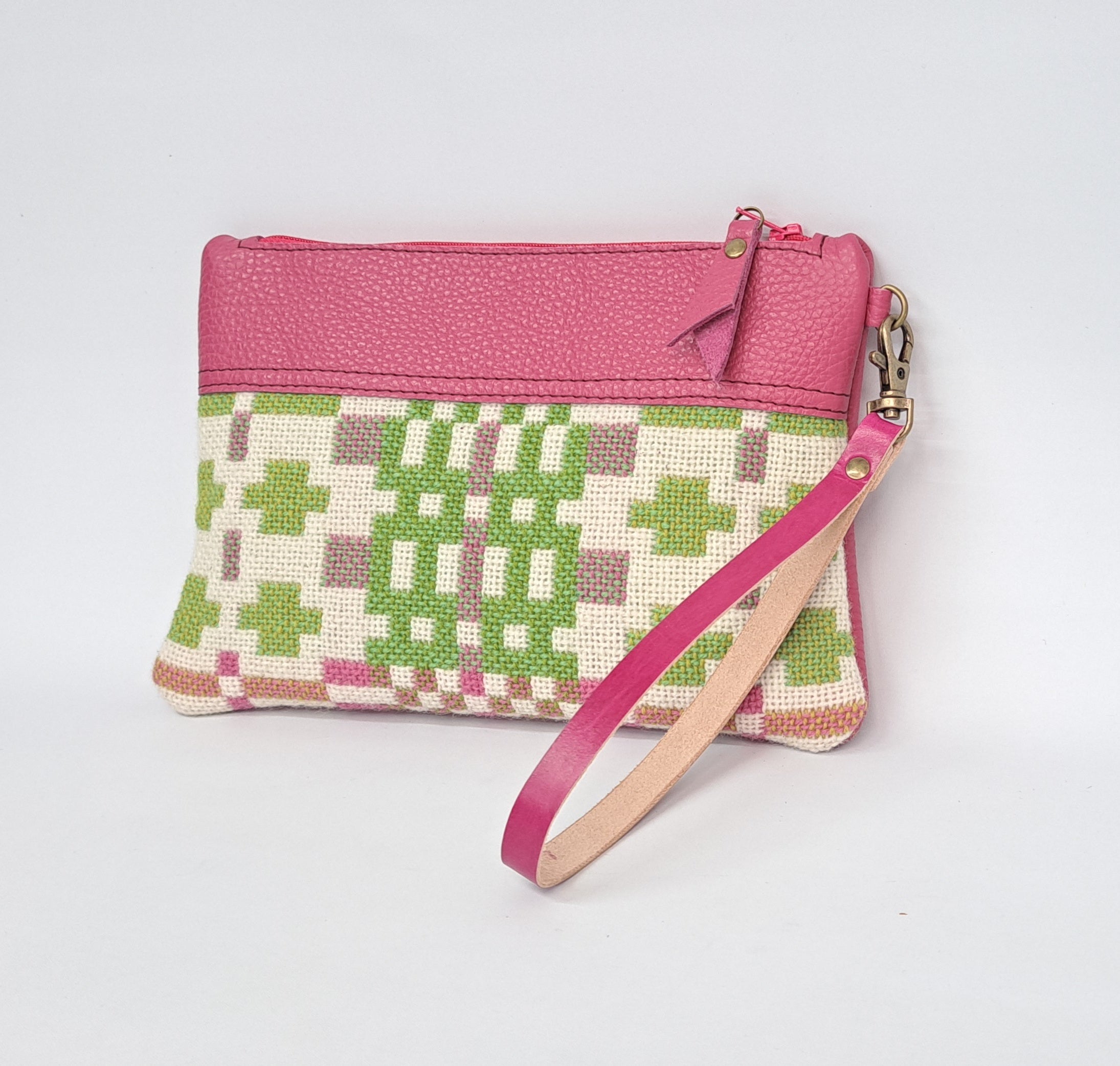 Leather & Welsh Wool Purse - Gwanwyn