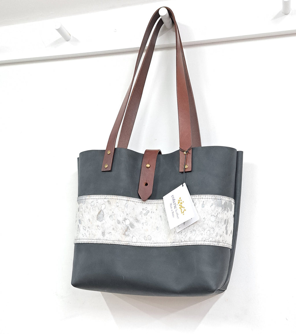 SALE Wild Hide Mini Tote - Silver Splash & Charcoal