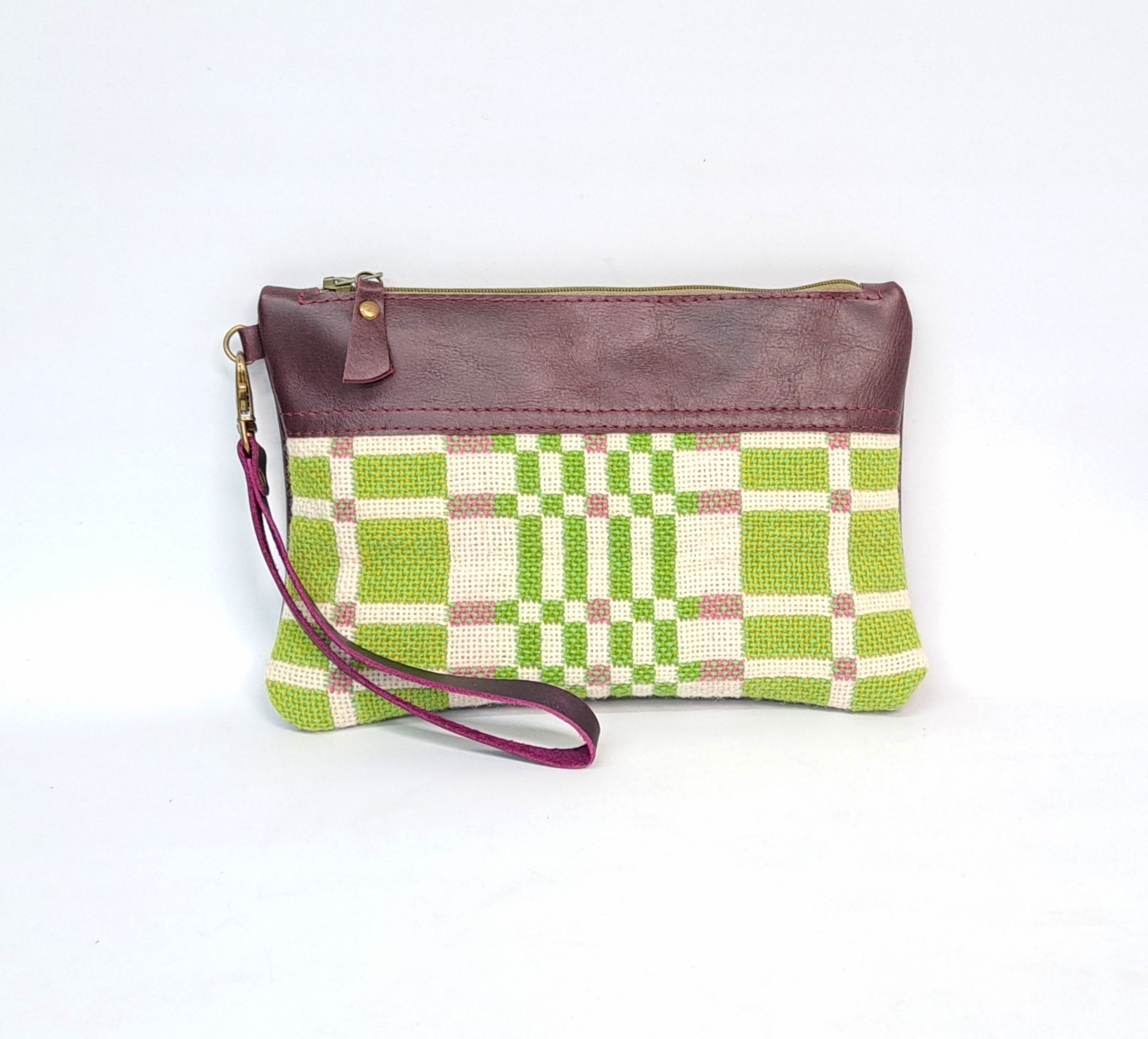 Leather & Welsh Wool Purse - Gwanwyn