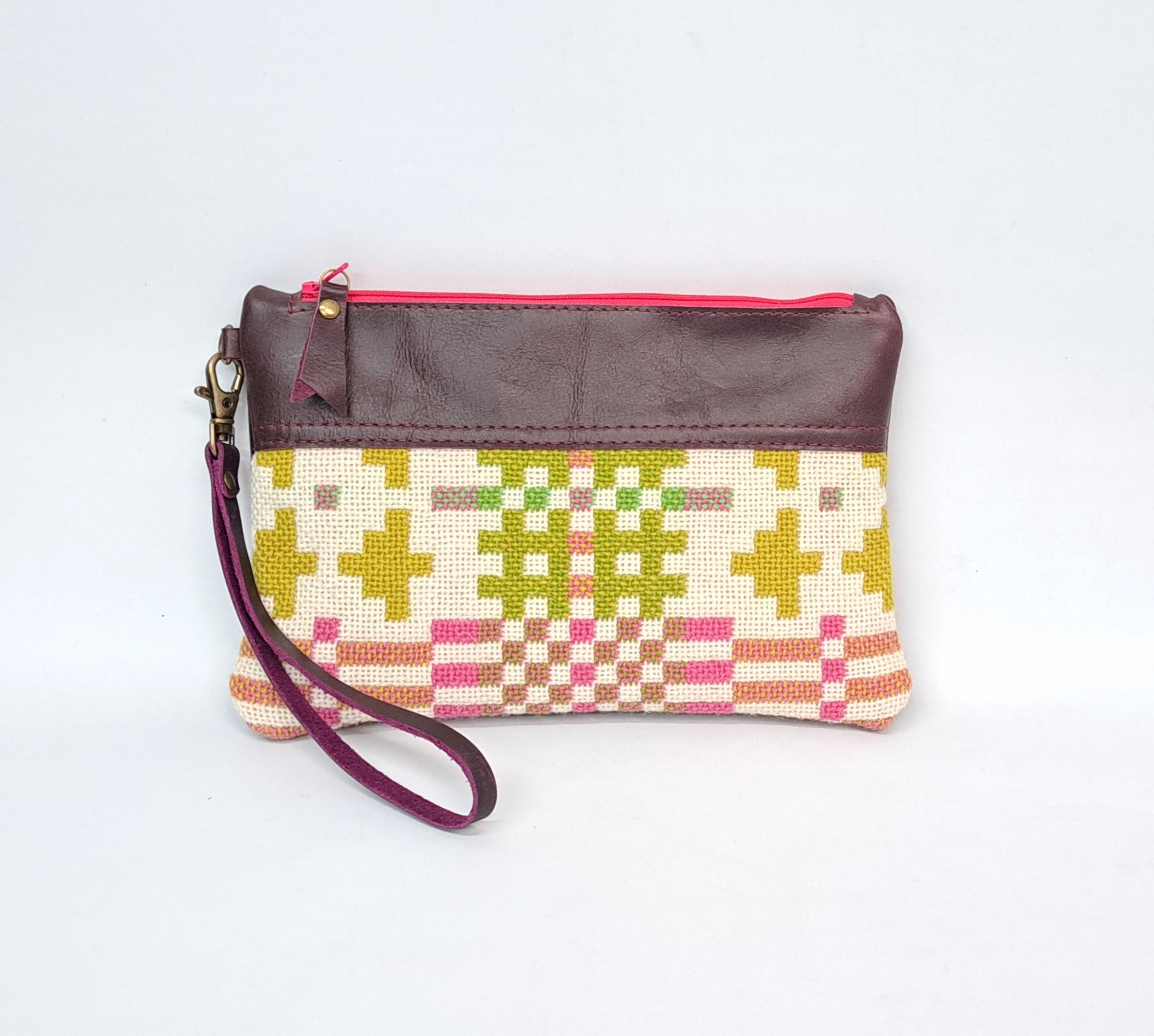 Leather & Welsh Wool Purse - Gwanwyn