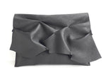 Ruffle Clutch - Black - Coterie Leather Bags