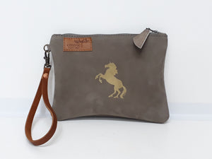 Golden Unicorn Leather Purse - Velvet Grey - Coterie Leather Bags