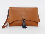 Tassel Clutch - Mustard - Coterie Leather Bags