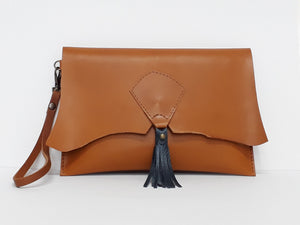 Tassel Clutch - Mustard - Coterie Leather Bags