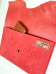 Raw Edge Clutch Purse - Red - Coterie Leather Bags