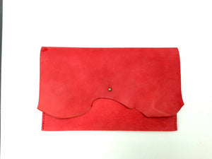 Raw Edge Clutch Purse - Red - Coterie Leather Bags