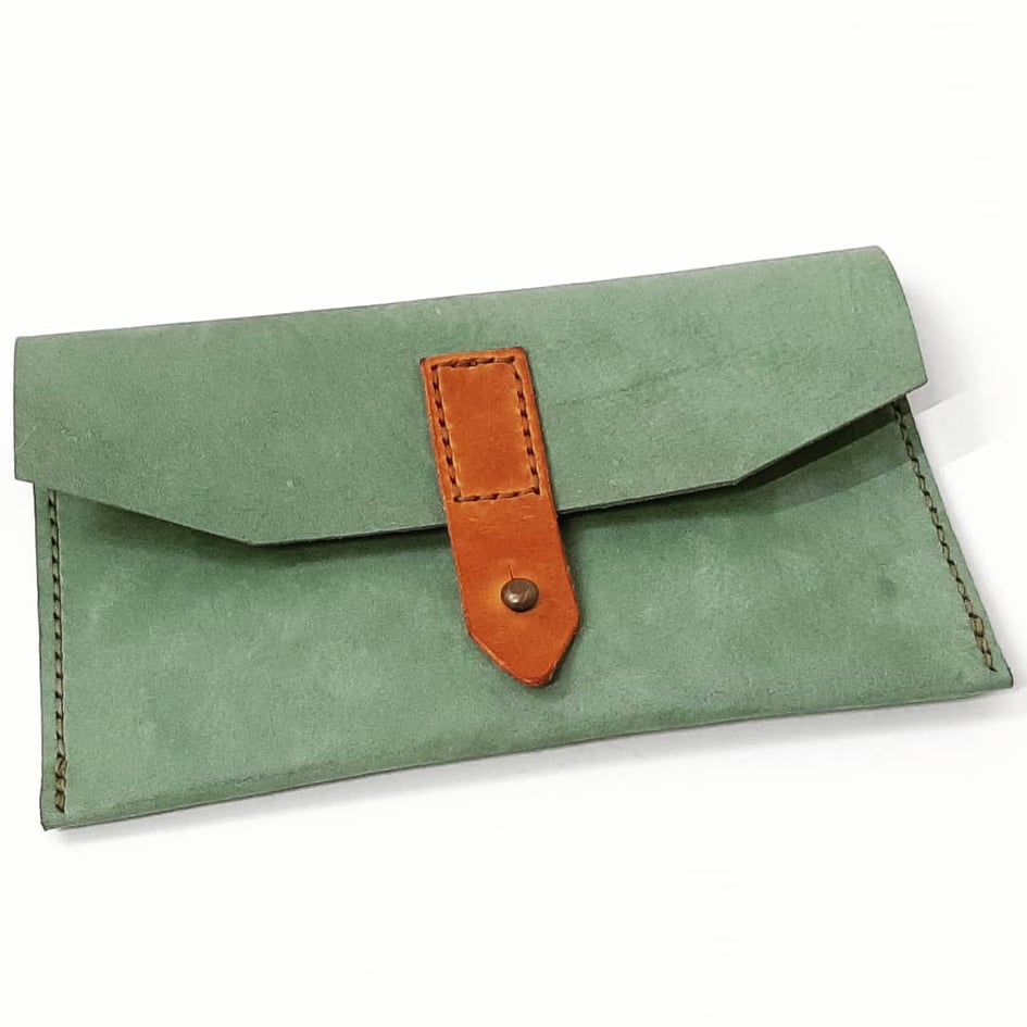 Personalised Cut Edge Clutch Purse - Coterie Leather Bags