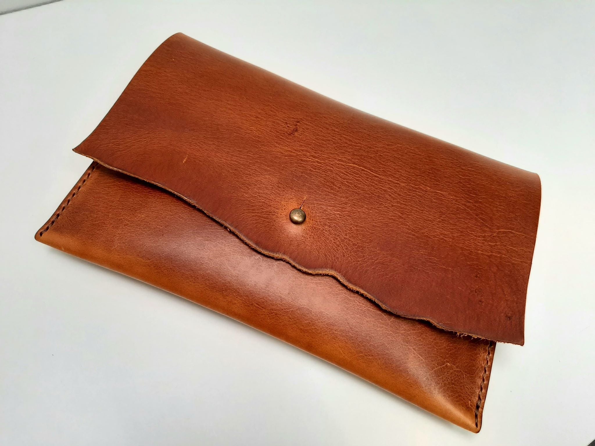 Raw Edge Clutch Purse - Tan - Coterie Leather Bags