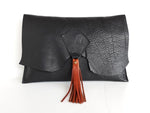 Tassel Clutch - Black - Coterie Leather Bags